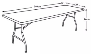 rectangle party table rentals