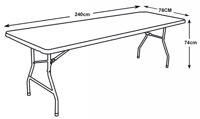 rectangle party table rentals