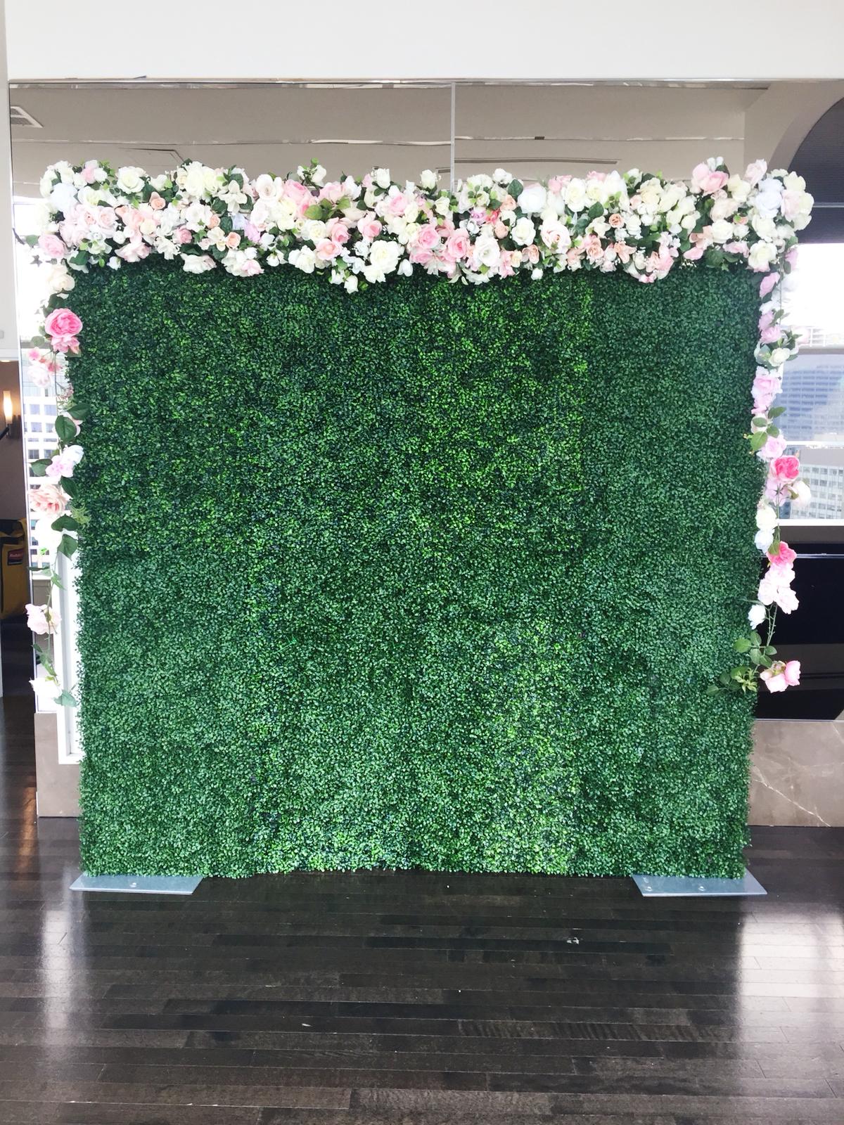 Green High Tea Flower Wall Rental