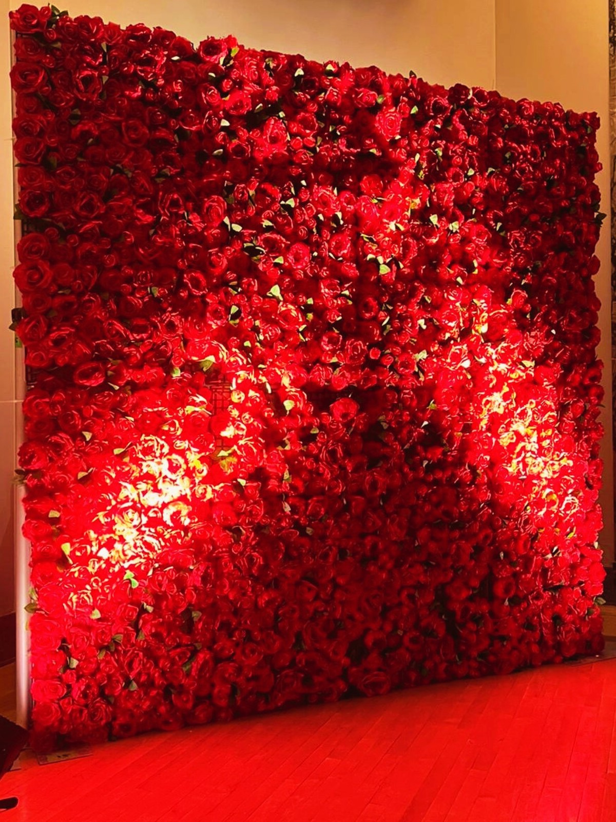 Red Rose Flower Wall Rental